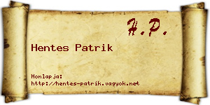 Hentes Patrik névjegykártya